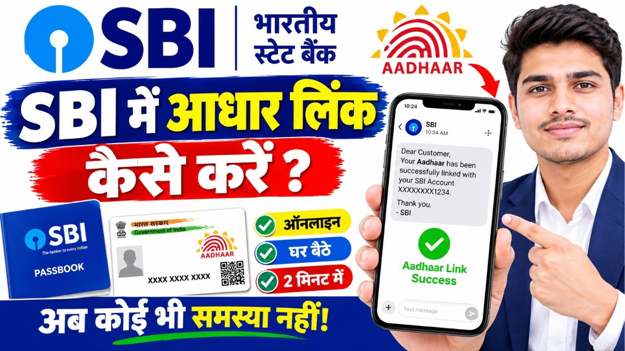 SBI Bank me aadhar link kaise kare online
